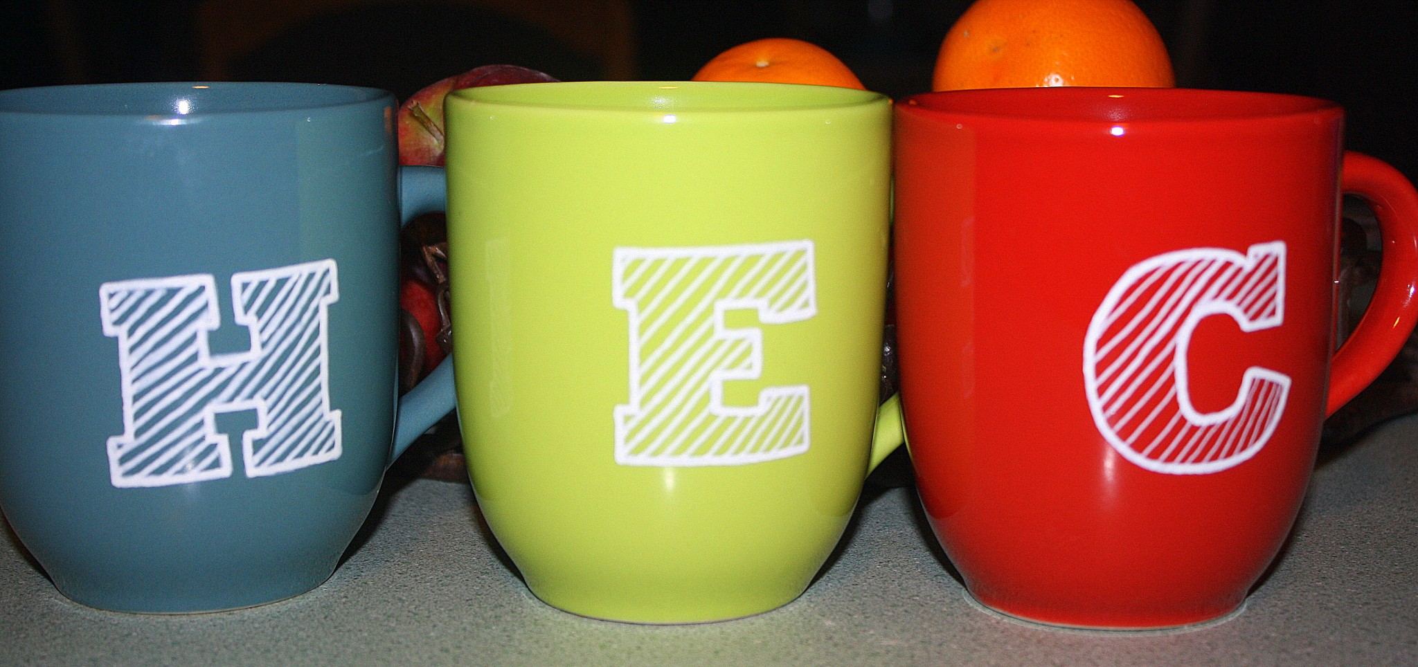 Monogrammed Mugs - DIY