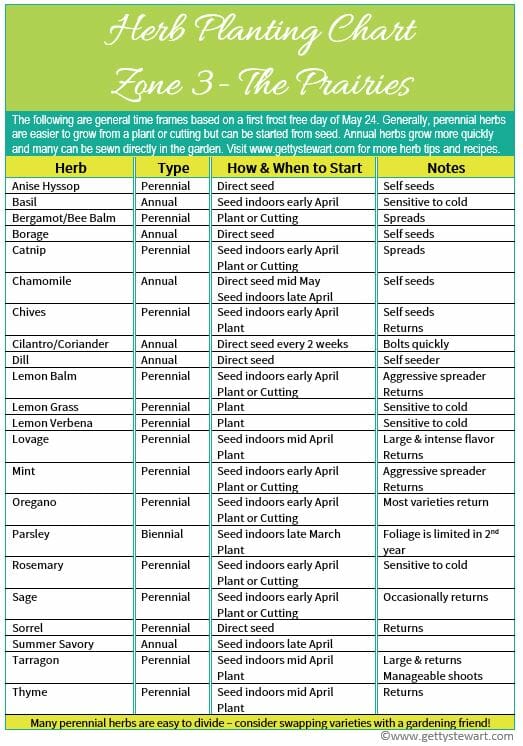 Herbs Chart Pictures