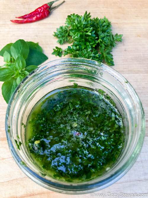 chimichurri in jar