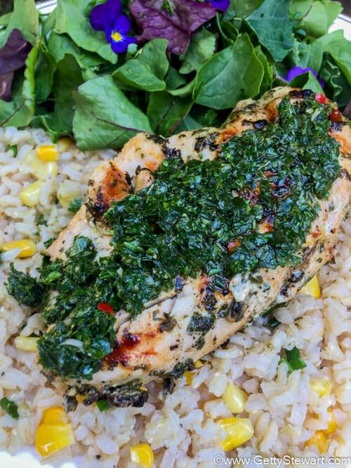 chimichurri on chicken
