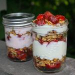 strawberry yogurt parfait with lid