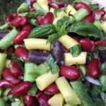 yellow and green beans with kidney beans and basil