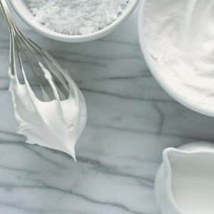on counter making whipped cream