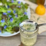 lemon chive vinaigrette with fresh lettuce greens