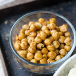 oven roasted chickpeas close