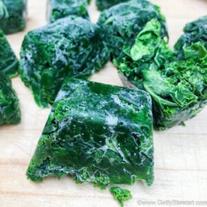 freeze kale into cubes
