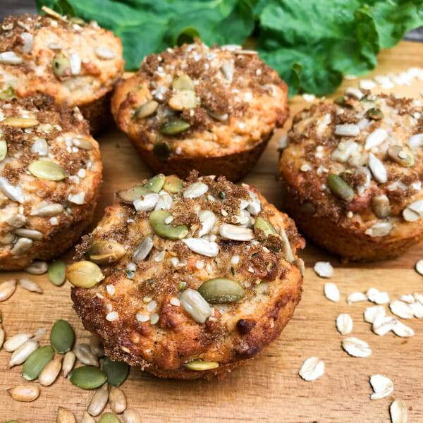 Seedy Rhubarb Oat Muffins A Nut Free Whole Grain Snack
