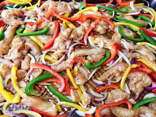 chicken fajitas before oven