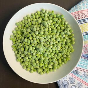 frozen peas in bowl