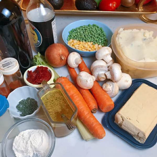 ingredients for tofu shepherd's pie