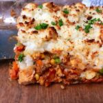 tofu shepherds pie in pan