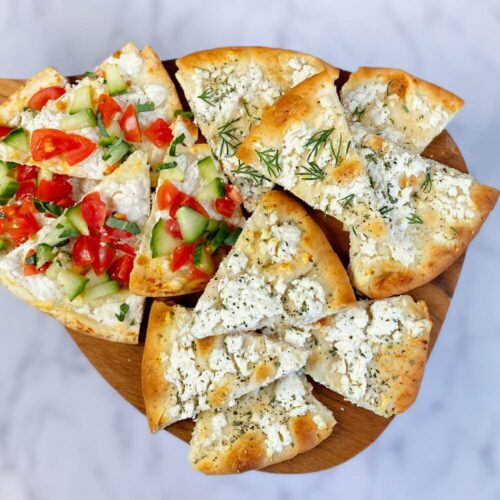Quick and Easy Feta Flatbread Appetizers Three Styles