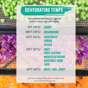 Recommended Temperatures for Dehydrating Different Foods