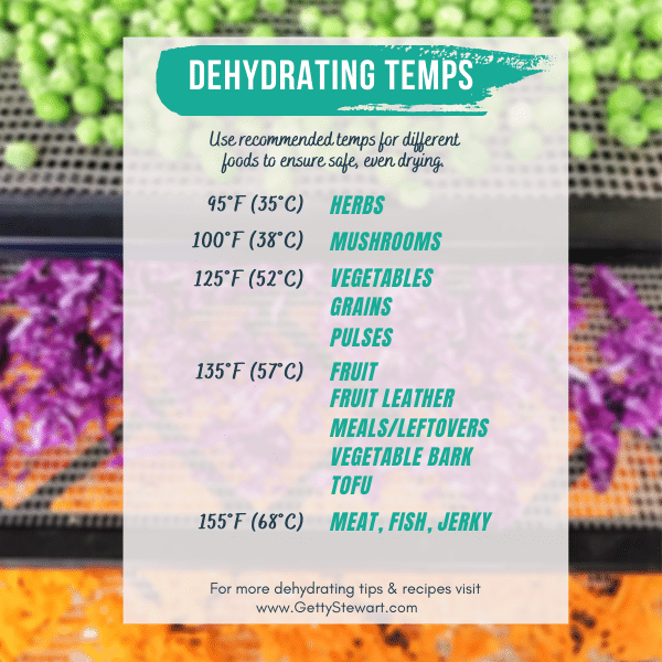 Temperatures for Dehydrating Different Foods