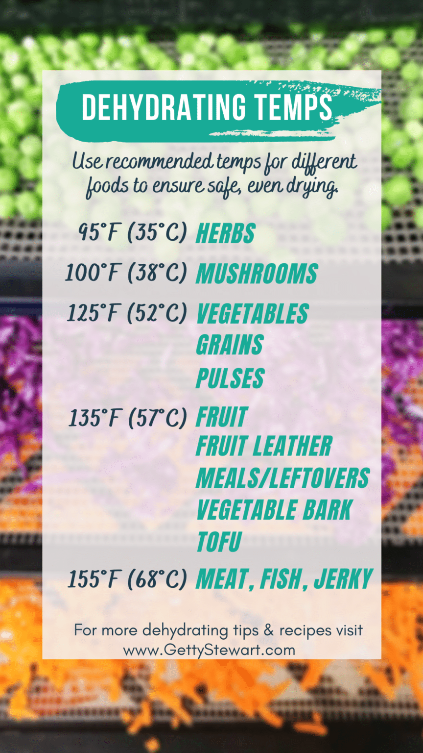Temperatures for Dehydrating Different Foods