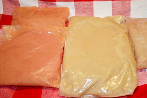 applesauce in freezer bags