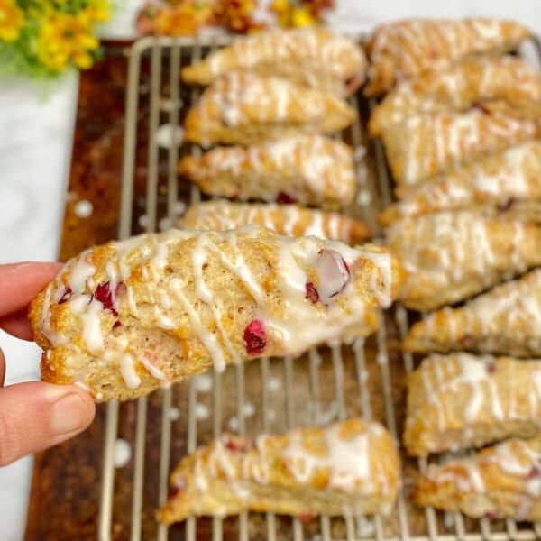 holding finished scone