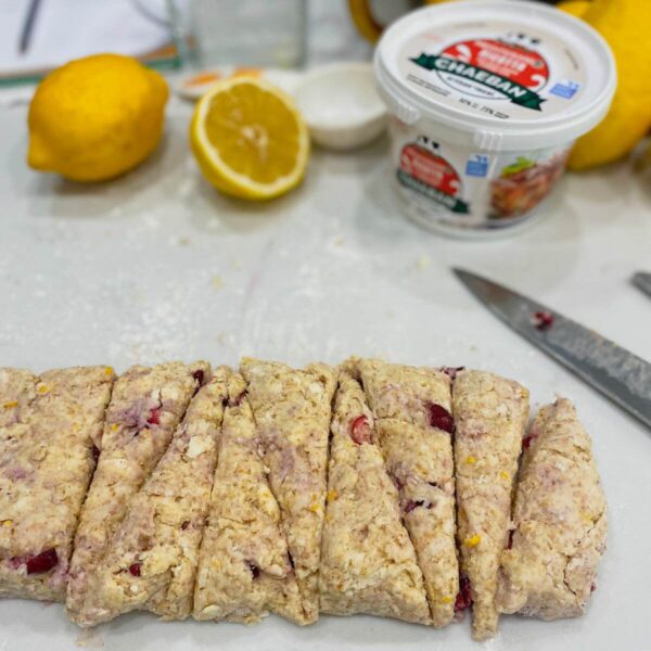 shaping and cutting scones